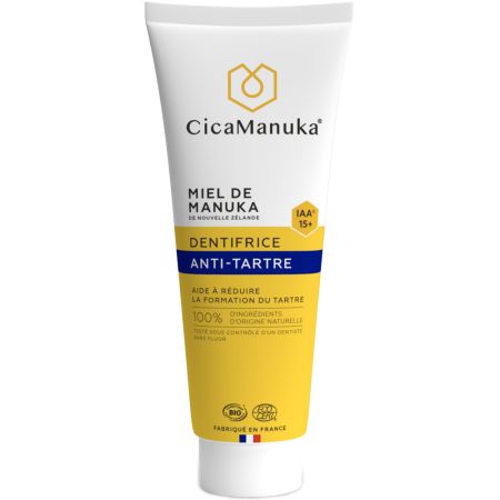 Pasta de dinti anti-tartru cu miere de manuka IAA15+, ecologica, 75 ml, CicaManuka