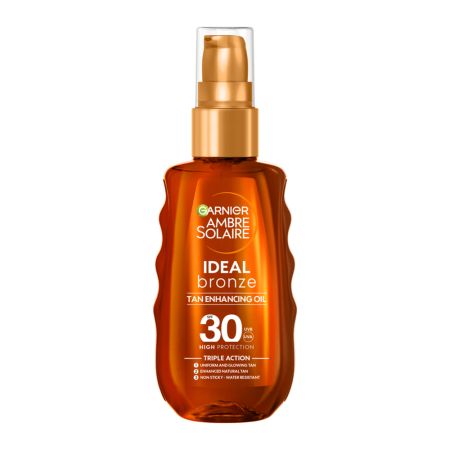 Ulei de corp cu protectie solara SPF 30 Ideal Bronze Ambre Solaire, 150 ml, Garnier