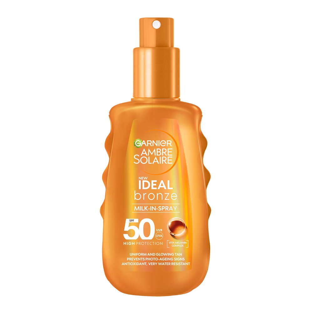 Spray de corp intensificator cu protectie solara SPF 50 Ideal Bronze Ambre Solaire, 150 ml, Garnier