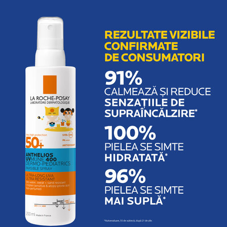 Spray invizibil cu protectie solara SPF 50+ pentru copii Anthelios UVMune 400 Dermo-Pediatrics, 200 ml, La Roche-Posay 600105