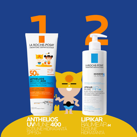 Lapte hidratant cu protectie solara SPF 50+ pentru copii Anthelios UVmune 400 Dermo-Pediatrics, 250 ml, La Roche-Posay 600124