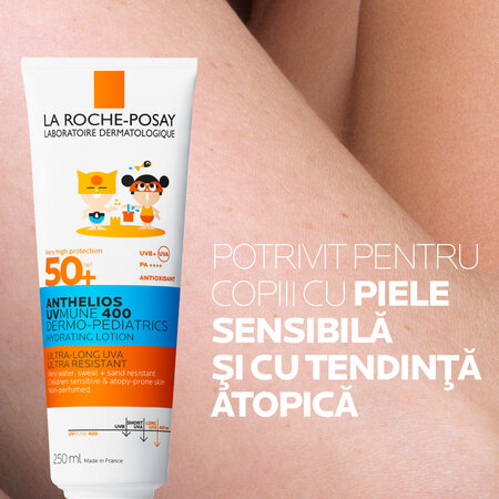 Lapte hidratant cu protectie solara SPF 50+ pentru copii Anthelios UVmune 400 Dermo-Pediatrics, 250 ml, La Roche-Posay 600122