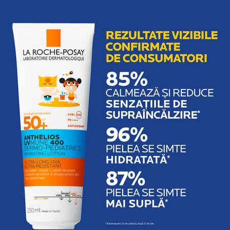 Lapte hidratant cu protectie solara SPF 50+ pentru copii Anthelios UVmune 400 Dermo-Pediatrics, 250 ml, La Roche-Posay 600121