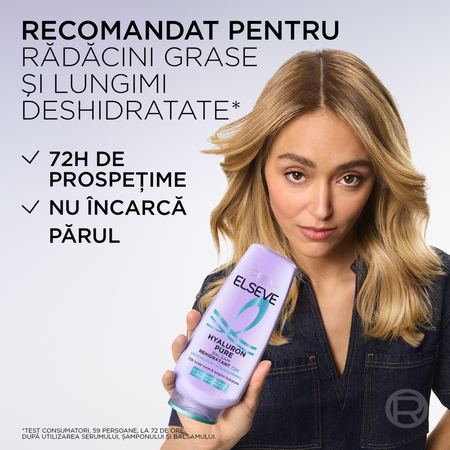 Balsam rehidratant pentru scalp si radacini grase si lungimi deshidratate Hyaluron Pure, 200 ml, Elseve 695993