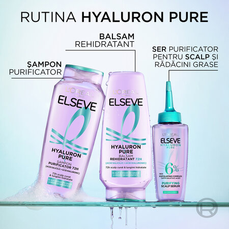 Balsam rehidratant pentru scalp si radacini grase si lungimi deshidratate Hyaluron Pure, 200 ml, Elseve 695994