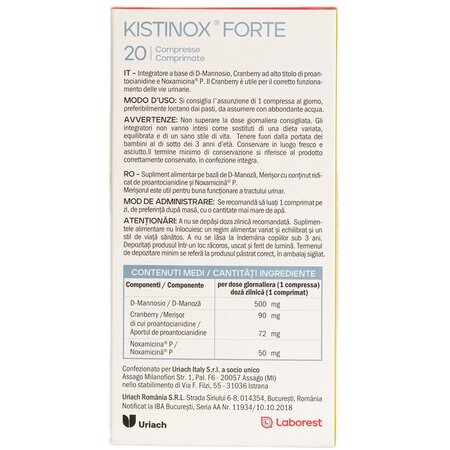 Kistinox Forte, 20 comprimate, Laborest Italia 721764
