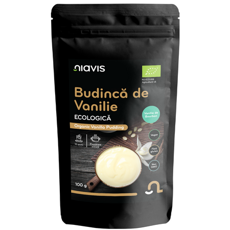 Budinca de vanilie Bio fara gluten, 100 g, Niavis