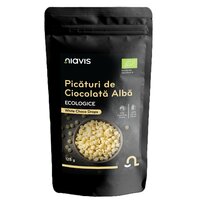 Picaturi de ciocolata alba Bio, 125 g, Niavis