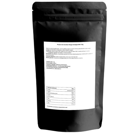 Picaturi de ciocolata neagra Bio, 125 g, Niavis 601630