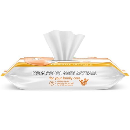 Servetele umede antibacteriene Family Care, 72 bucati, Doctor Wipe's 726537