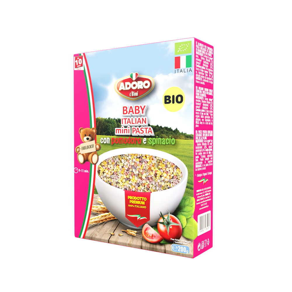 Paste Bio cu rosii si spanac Baby Food Steline, 200 g, Adoro Bimbi