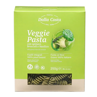 Paste fusilli din grau dur cu brocoli, spanac si busuioc, 250 g, Dalla Costa