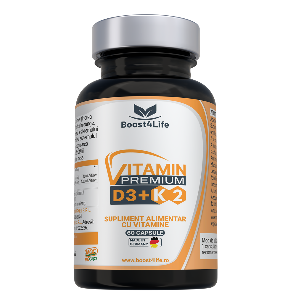 Vitamina D3 + K2 Premium MGCaps®, 60 capsule, Boost4Life