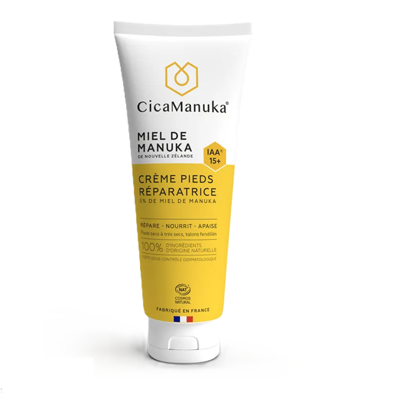 Crema reparatoare pentru picioare cu 5% miere de Manuka IAA15+, ecologica, 75 ml, CicaManuka