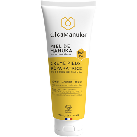 Crema reparatoare pentru picioare cu 5% miere de Manuka IAA15+, ecologica, 75 ml, CicaManuka