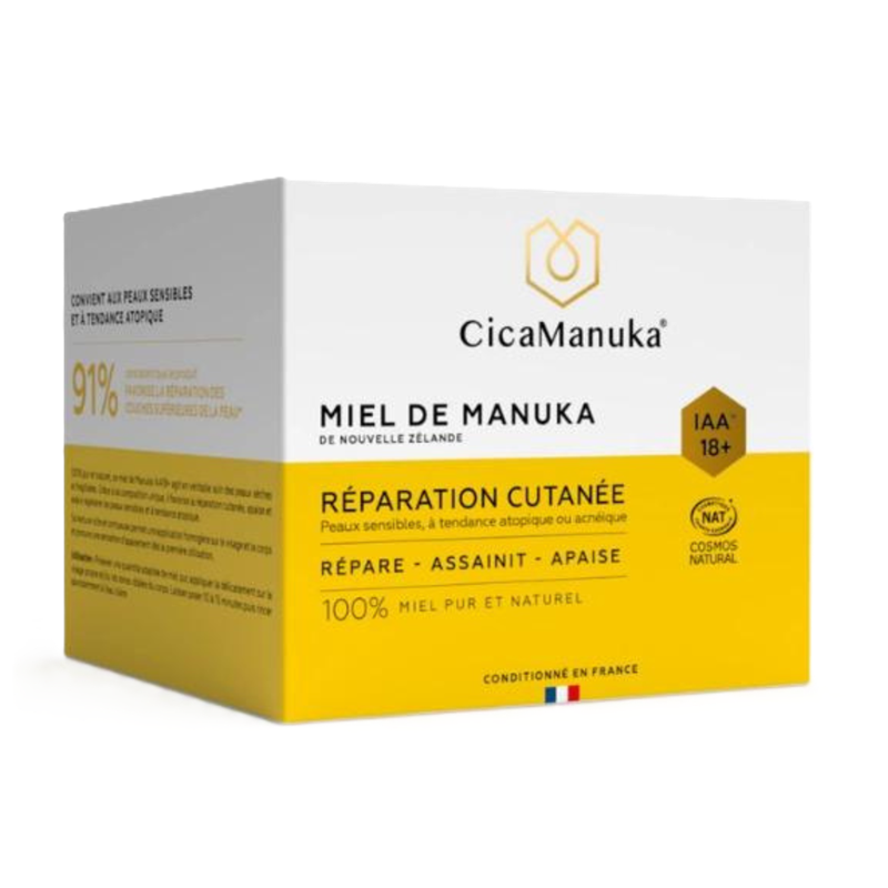 Masca reparatoare pentru piele cu 100% miere de Manuka IAA18+, ecologica, 150 ml, CicaManuka