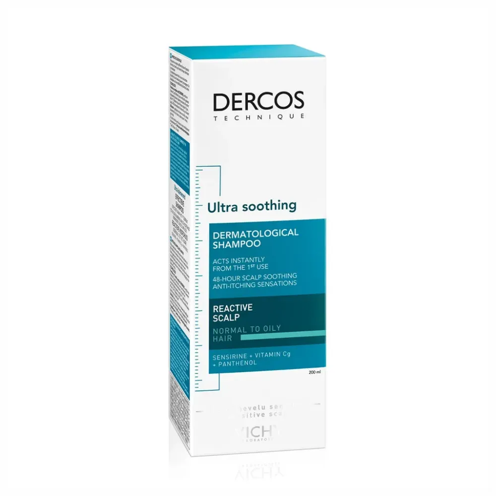 Sampon ultra calmant pentru par gras si normal Dercos Ultra Soothing, 200 ml, Vichy