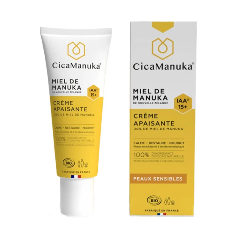 Crema calmanta cu 20% miere de Manuka IAA15+, ecologica, 40 ml, CicaManuka