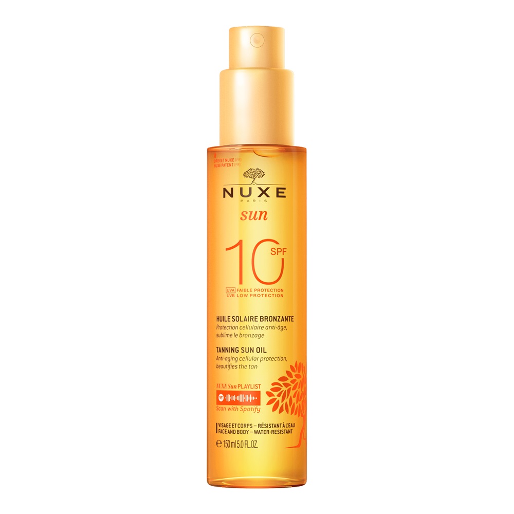 Ulei pentru bronzat cu protectie solara SPF10 Sun, 150 ml, Nuxe