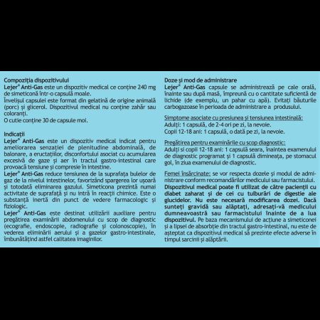 Lejer Anti-Gas, 240 mg, 30 capsule moi, Antibiotice SA 706067