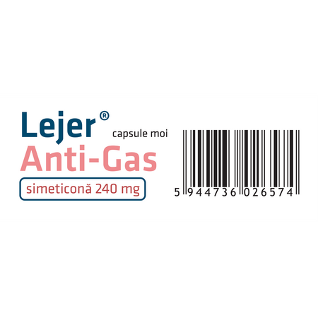 Lejer Anti-Gas, 240 mg, 30 capsule moi, Antibiotice SA 706066
