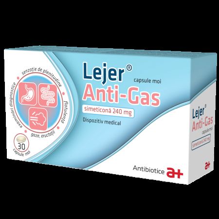 Lejer Anti-Gas, 240 mg, 30 capsule moi