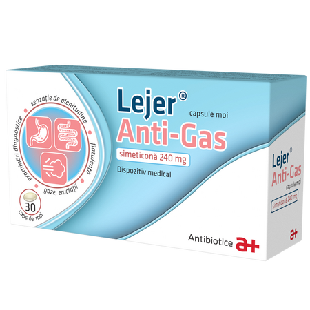 Lejer Anti-Gas, 240 mg, 30 capsule moi