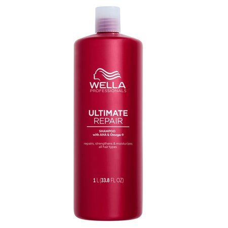 Sampon cu AHA & Omega 9 pentru par deteriorat Ultimate Repair, 1000 ml, Wella Professionals