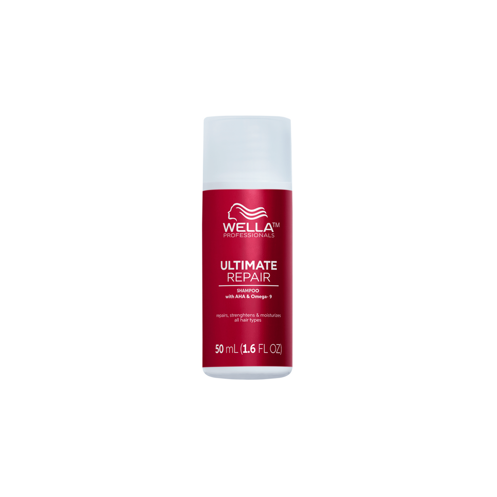 Sampon cu AHA & Omega 9 pentru par deteriorat Mini Ultimate Repair, 50 ml, Wella Professionals