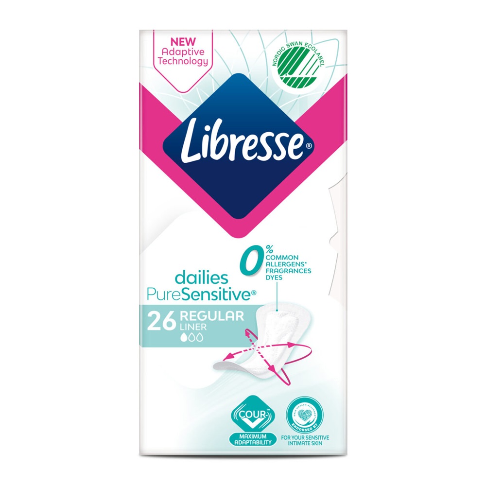 Absorbante zilnice Pure Sensitive, 26 bucati, Libresse