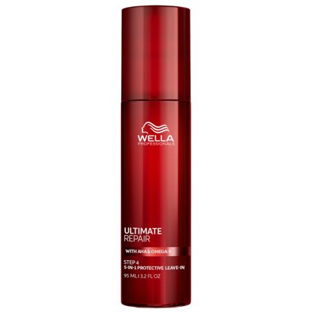 Crema leave-in pentru protectie si reparare par deteriorat cu AHA si omega 9 Ultimate Repair 5-in-1 Protective Leave-In, 95 ml, Wella Professionals
