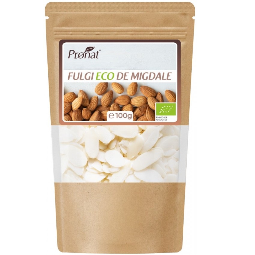 Fulgi bio de migdale, 100 g, Pronat