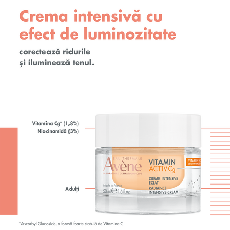 Crema de fata intensiva cu efect de luminozitate Vitamin Activ Cg, 50 ml, Avene 592744