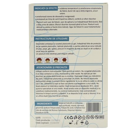 Plasturi cu efect racoritor pentru copii Augama, 5x12 cm, 4 bucati, Henan Kangdi Medical 663834