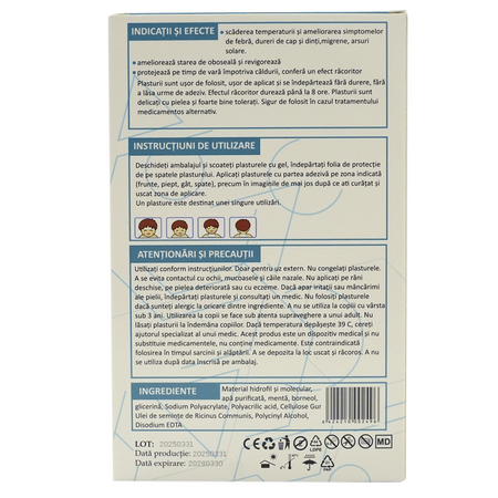 Plasturi cu efect racoritor pentru copii Augama, 5x12 cm, 4 bucati, Henan Kangdi Medical 663834