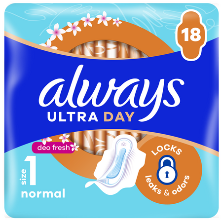Absorbante Ultra Normal Deo Fresh, Marimea 1, 18 bucati, Always
