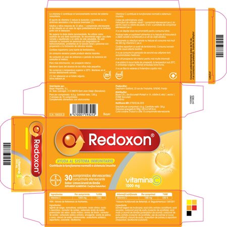 Redoxon cu aroma de lamaie, 30 + 15 comprimate efervescente, Bayer 702996