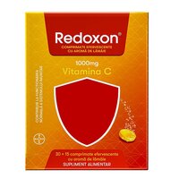 Redoxon cu aroma de lamaie, 30 + 15 comprimate efervescente, Bayer