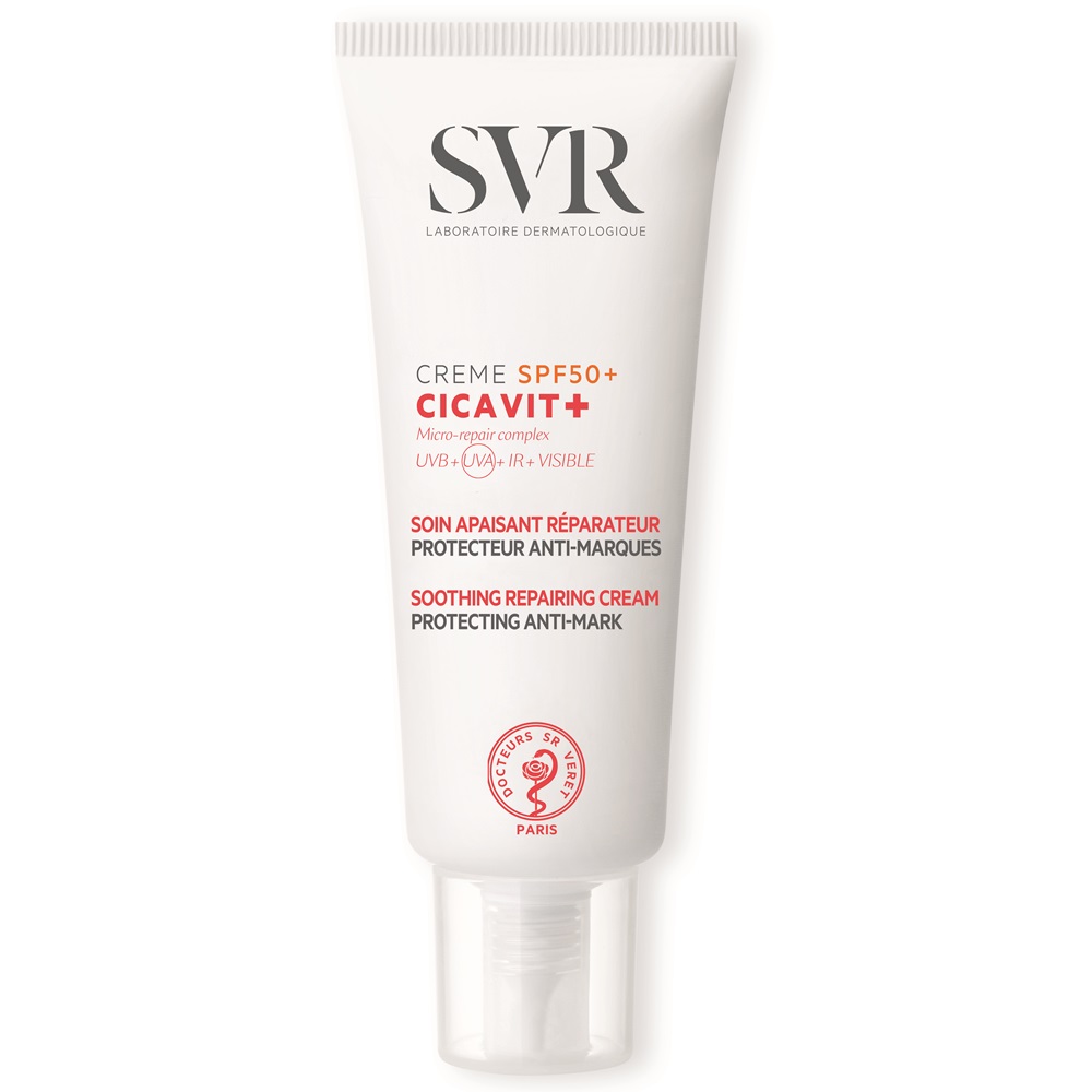 Crema reparatoare calmanta pentru protectie solara cu SPF 50+ Cicavit+, 40 ml, Svr