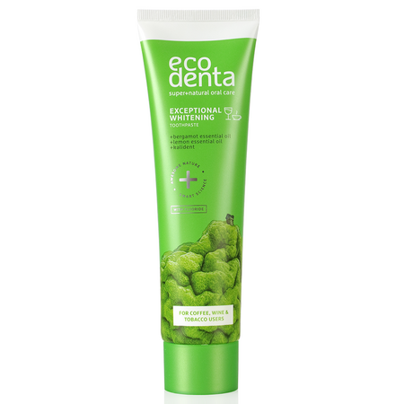 Pachet Pasta de dinti cu bergamot, uleiuri de lamaie si kalident Exceptional Whitening, 75 ml + 75 ml, Ecodenta 593042