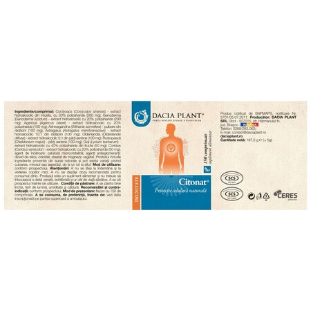 Citonat, 150 comprimate, Dacia Plant 737306