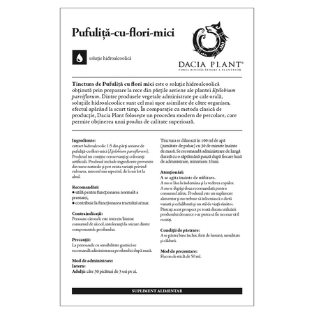 Tinctura de Pufulita cu Flori Mici, 50 ml, Dacia Plant 593287