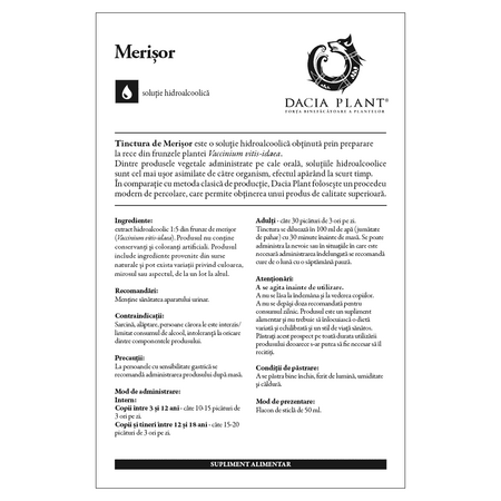 Tinctura de Merisor, 50 ml, Dacia Plant 593355