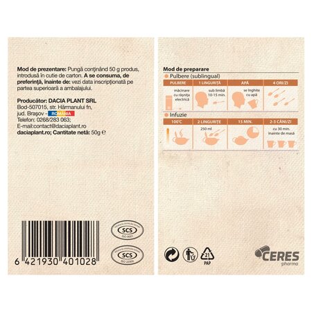 Ceai de anason, 50 g, Dacia Plant 731659