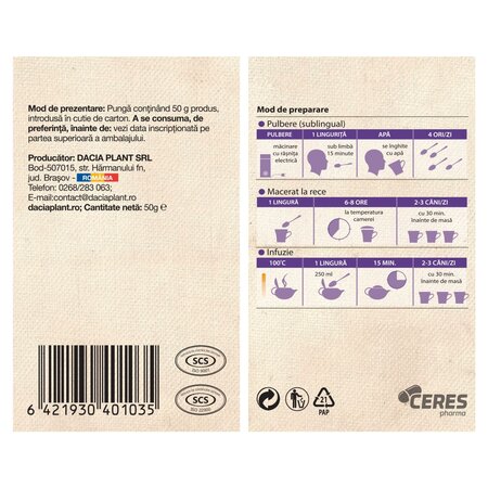 Ceai de anghinare, 50 g, Dacia Plant 731668