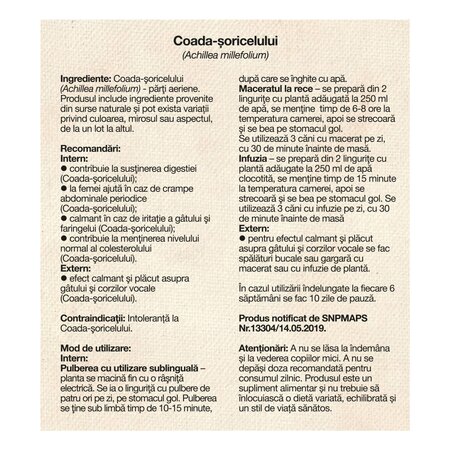 Ceai de coada soricelului, 50 g, Dacia Plant 736556