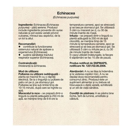 Ceai de Echinacea, 50 g, Dacia Plant 736780