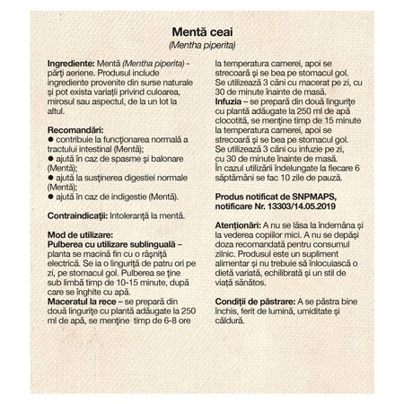 Ceai de menta, 50 g, Dacia Plant 737158