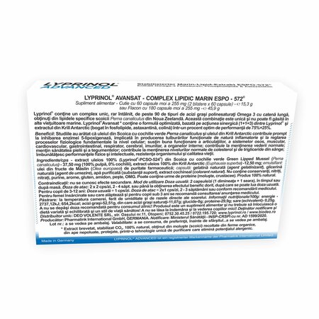 Complex lipidic marin Lyprinol Advanced, 60 capsule, Pharmalink 603828