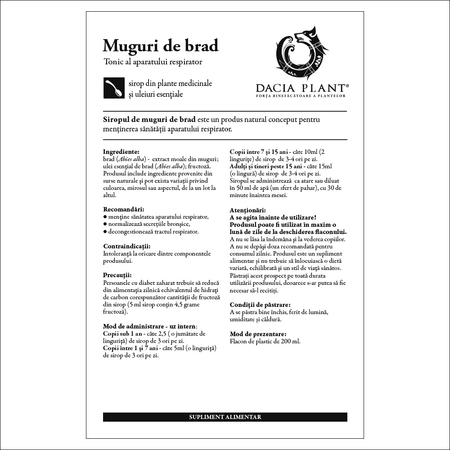 Sirop Muguri de brad, 200 ml, Dacia Plant 593802